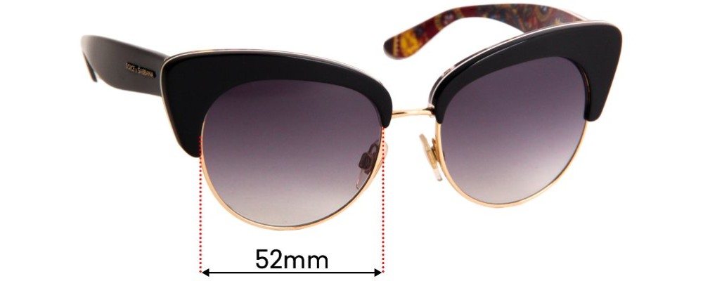 Sunglass Fix Replacement Lenses for Dolce & Gabbana DG4277 - 52mm Wide